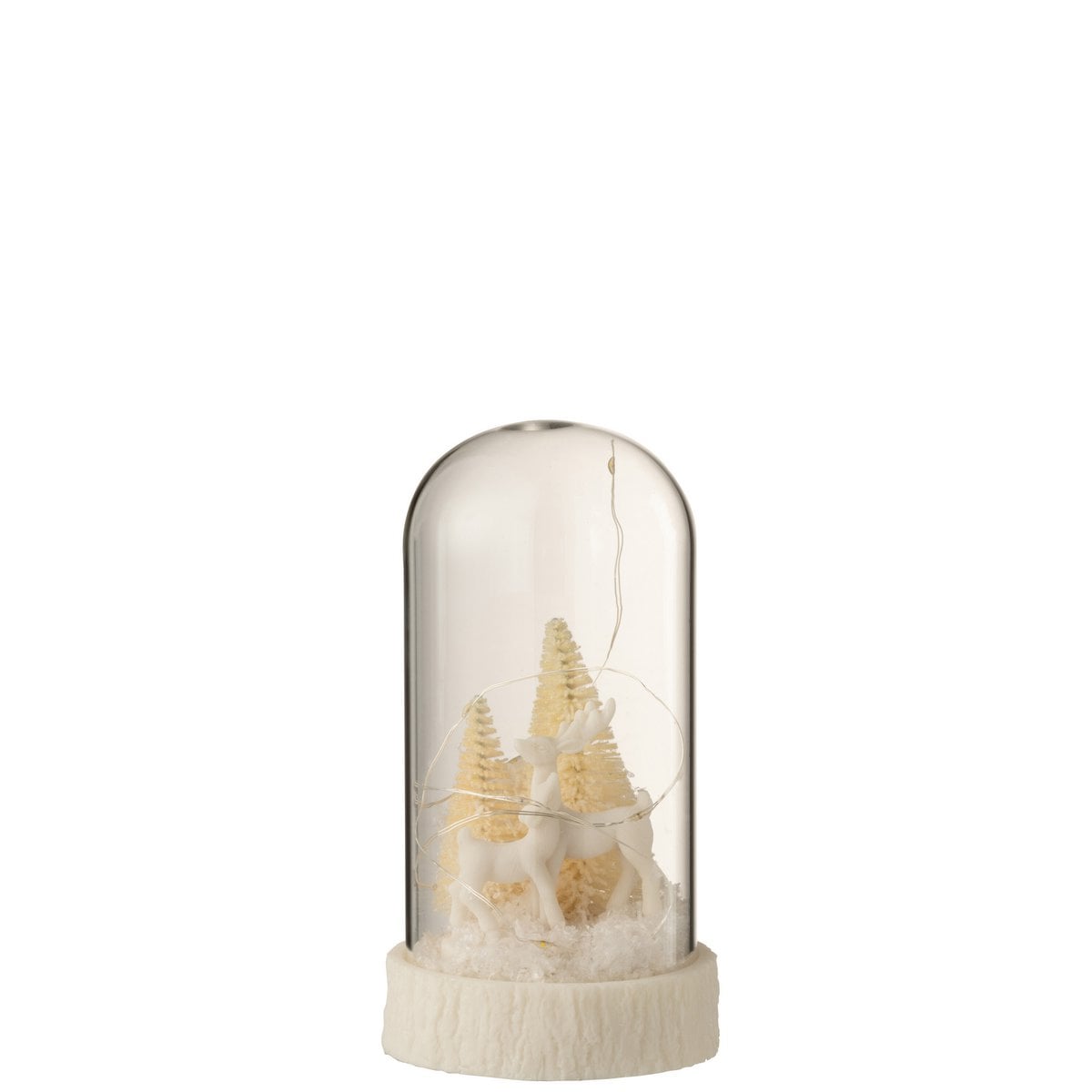 Cloche LED Cerf, vue latérale montrant la finition blanche et élégante