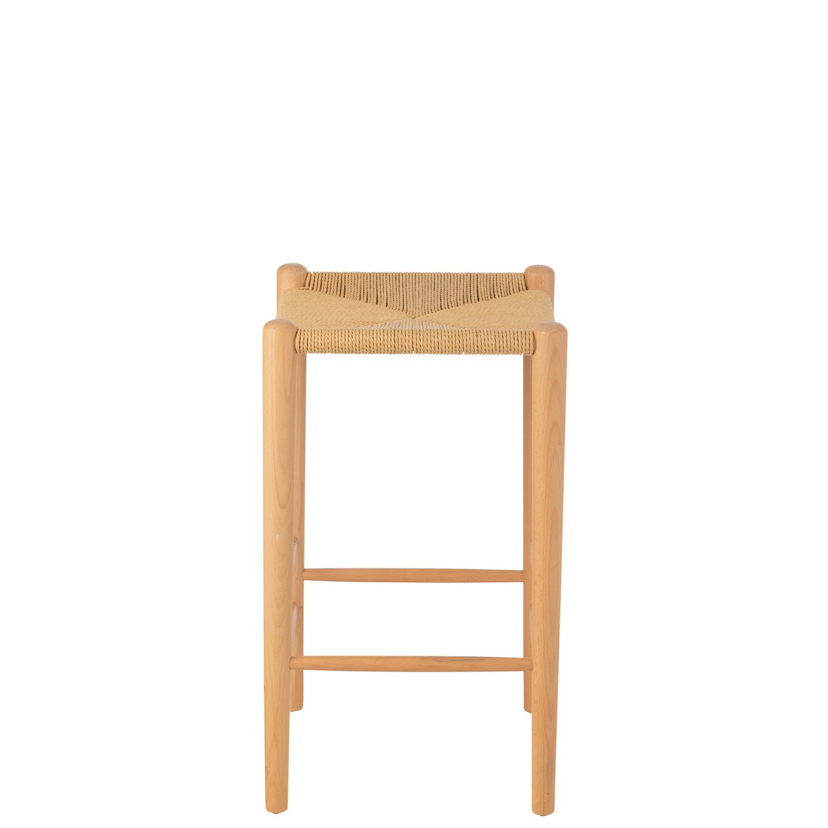 Détail du dossier en corde de la chaise de bar J-Line