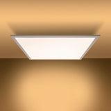 Panneau LED Light "Nico", lampe à plafond métallique fonctionnelle et le plastique en blanc, avec des LED fixes et de nombreuses fonctions, idéales pour le bureau, la pratique ou l'atelier, env. 45 x 45 cm