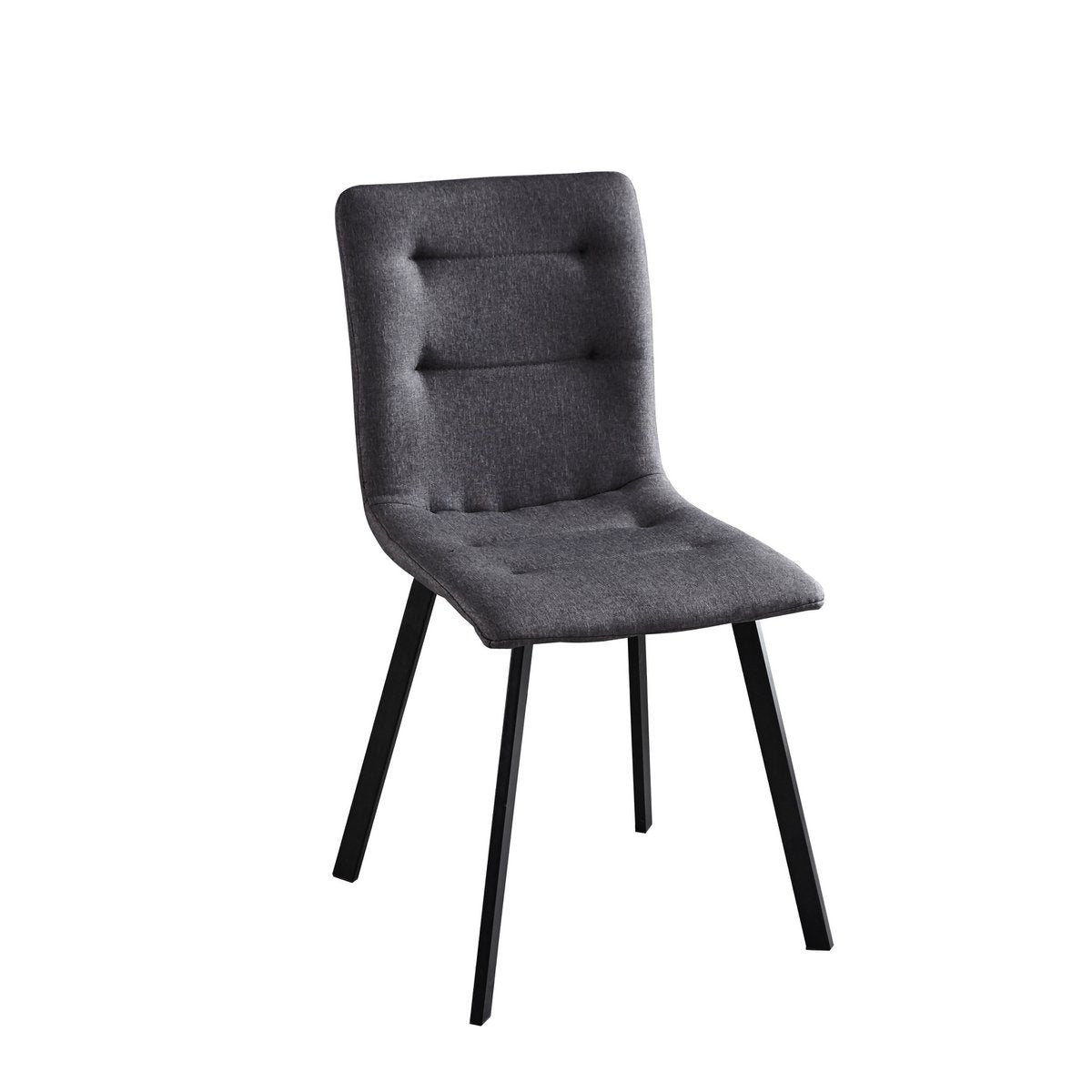 Vue latérale de la chaise noire avec détails de couture