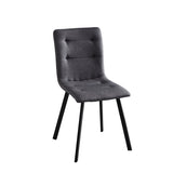 Vue latérale de la chaise noire avec détails de couture