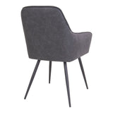 Lot de 2 chaises Harbo en PU gris, vue d'ensemble