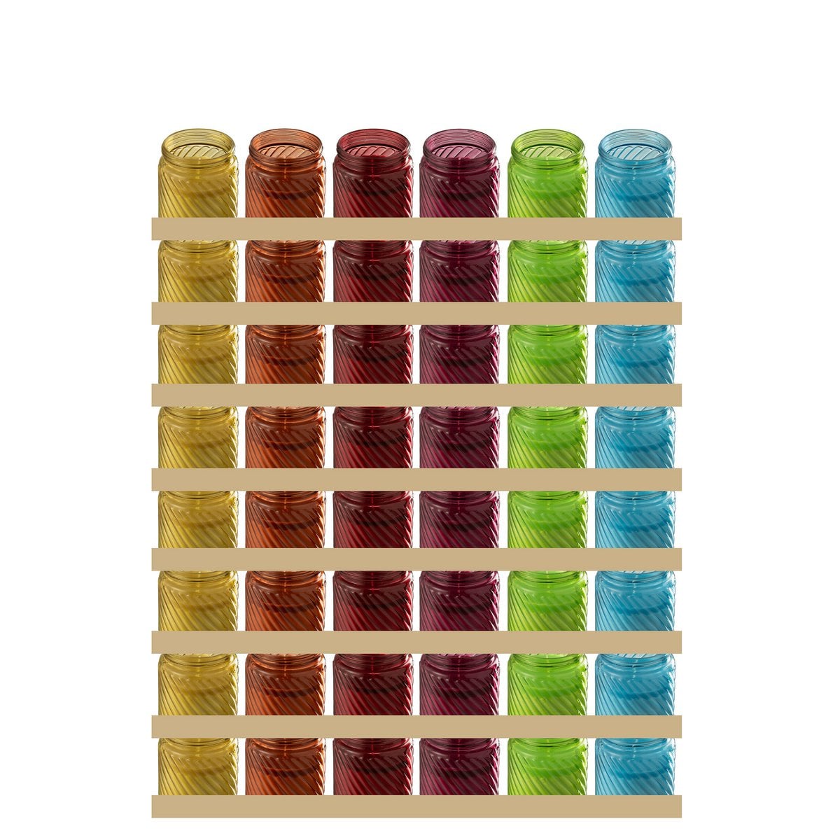 Palette J-Line 192 pièces en verre multicolore, design élégant et moderne