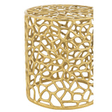Tabouret J-Line Cylindre en aluminium doré - détail du matériau