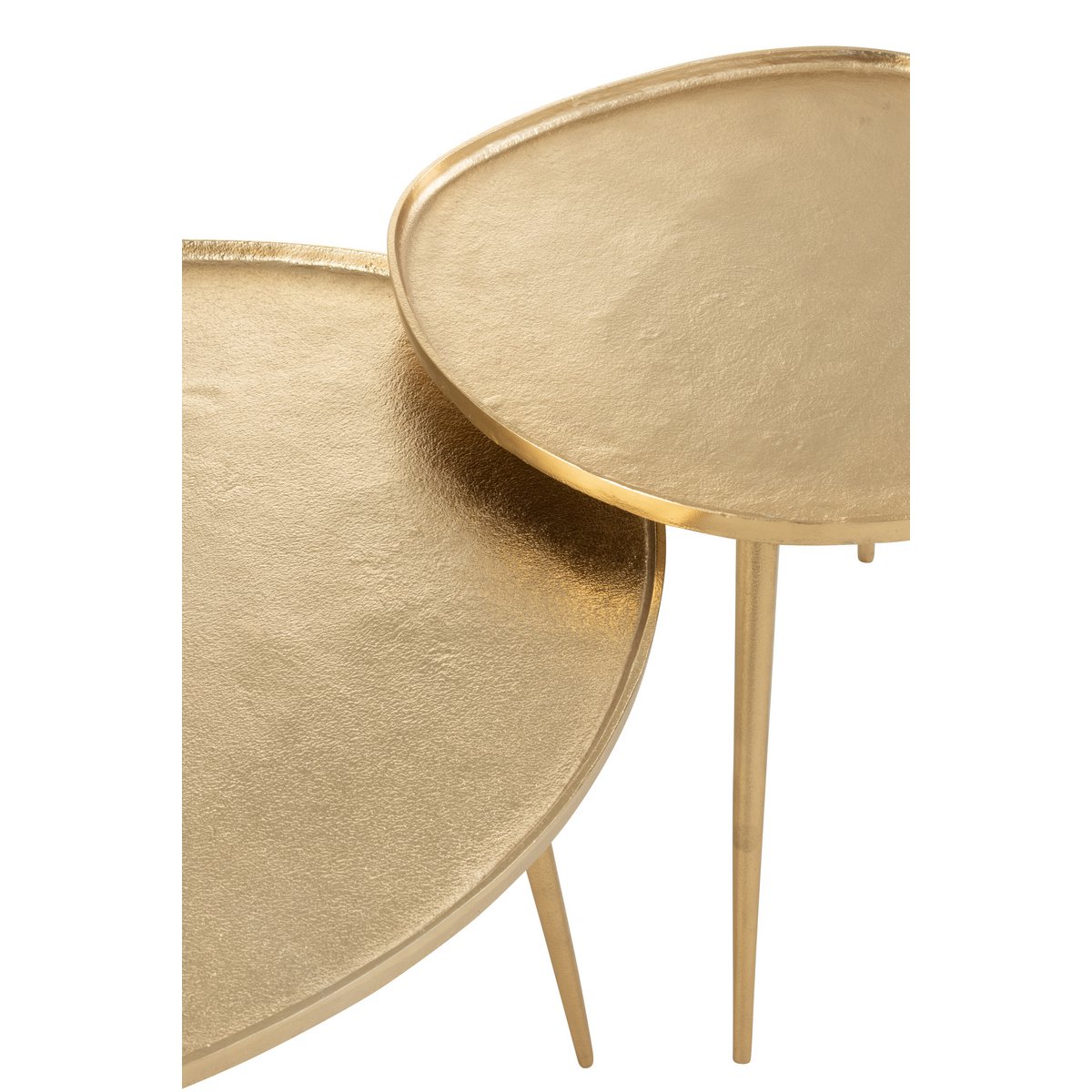 Table d'appoint J-Line Vinta en aluminium doré, détail du design