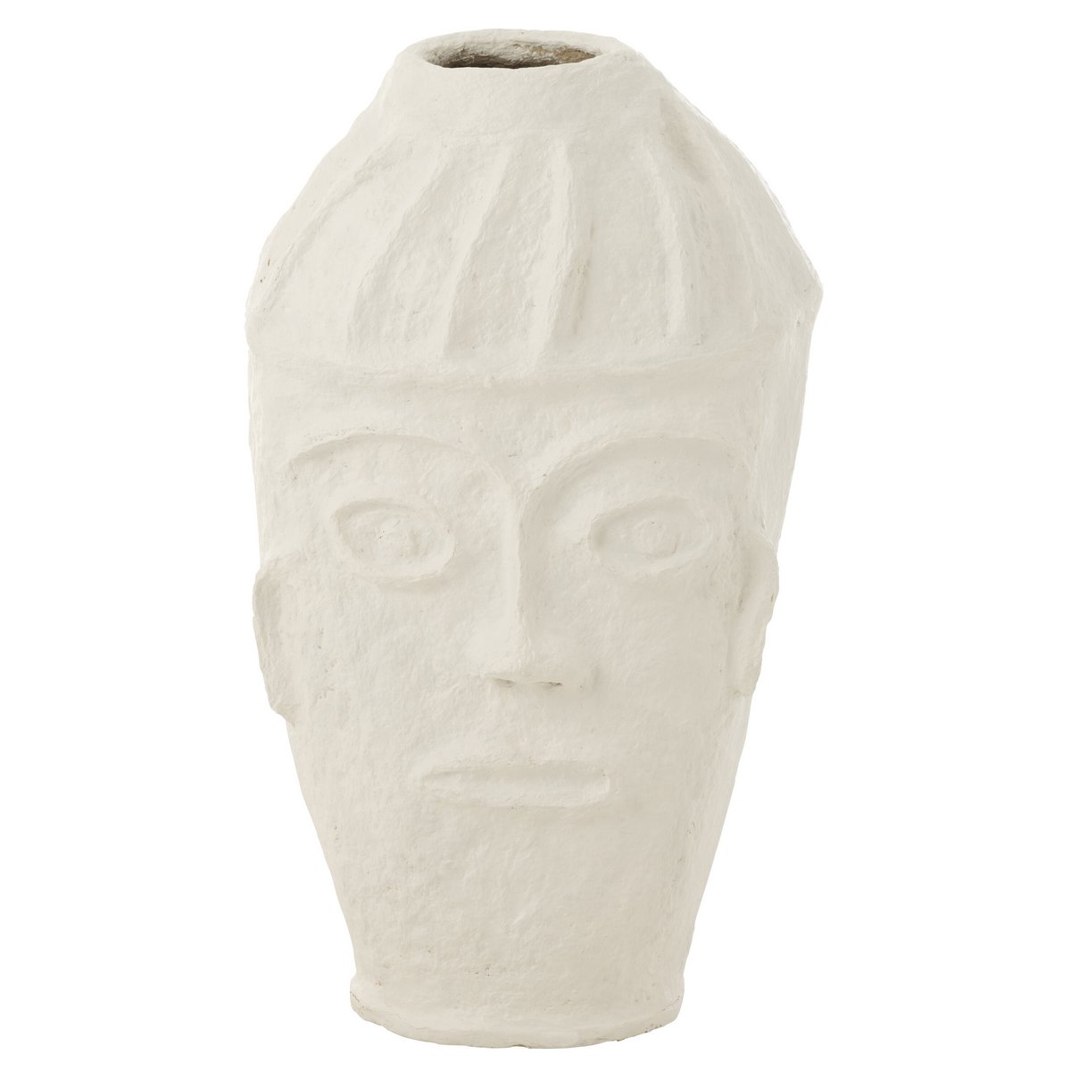 Pot J-Line Flowerpot Face en papier mâché blanc, vue de face
