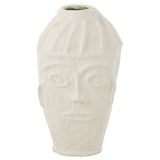 Pot J-Line Flowerpot Face en papier mâché blanc, vue de face