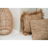 La Housse de Coussin Raffia Flores Carrée - Naturel - 40x40