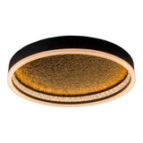 LED PLAFICATION ARANY, PLAFICATION FAGEMENT DE METAL ET DE PLASTIQUE EN NOIR, avec des LED fermement construites, dimmables, 40 cm de diamètre