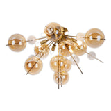 Plafond "Explosion" Amber en métal et en verre, versions G9, plafond pour salle à manger, salon, couloir ou bureau, Ø57 cm