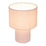 Lampe de table "duveteuse" avec des lames de texte et du pied en rose, E27, env. 31 cm de haut