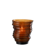 Vase Tornado en verre marron, design moderne et élégant.