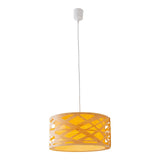 La lampe pendentielle "Finja" en plastique / holzimitation de couleur naturelle, avec version E27 et un Øvon 40 cm, éclairage pour le salon, la salle à manger ou le couloir.