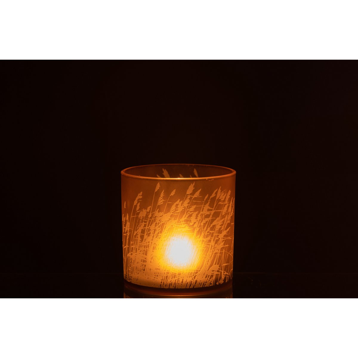Lanterne J-Line en verre beige, détail du verre et de la finition