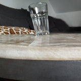 Table basse set de 2 table d'appoint table de salon ronde Austin structure métal argent antique ou noir