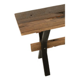 Vue latérale de la console J-Line Bois Vieilli Marron