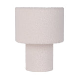 Lampe de table "duveteuse" avec des lames de texte et du pied en blanc, E27, env. 31 cm de haut