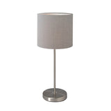 Lampe de table "New York", lampe de table en métal classique avec des lames de texte en gris, avec une prise E27, 38,5 cm de haut, parfaite pour le salon, la salle à manger, le couloir et le bureau