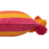 Coussin rayé J-Line en coton multicolore, design élégant et contemporain