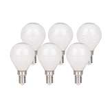 6 Set LED lampe avec douille E14, forme de poire 4 watts, en métal et en verre, laiteux