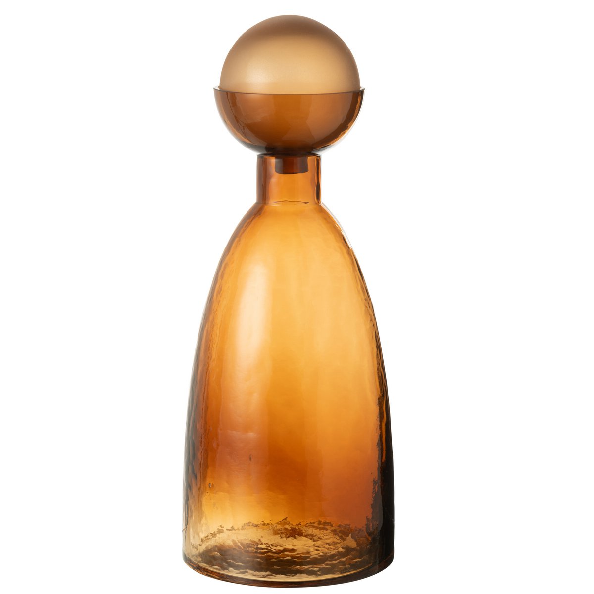 Vase Bottle Yoko en verre marron, vue de face