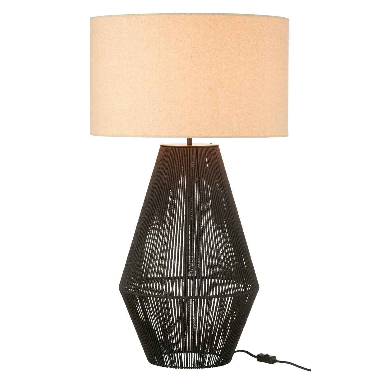 Lampe Striing J-Ligne en métal noir, vue de face