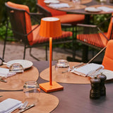 Lot de 4 lampes à poser orange rechargeables avec station
