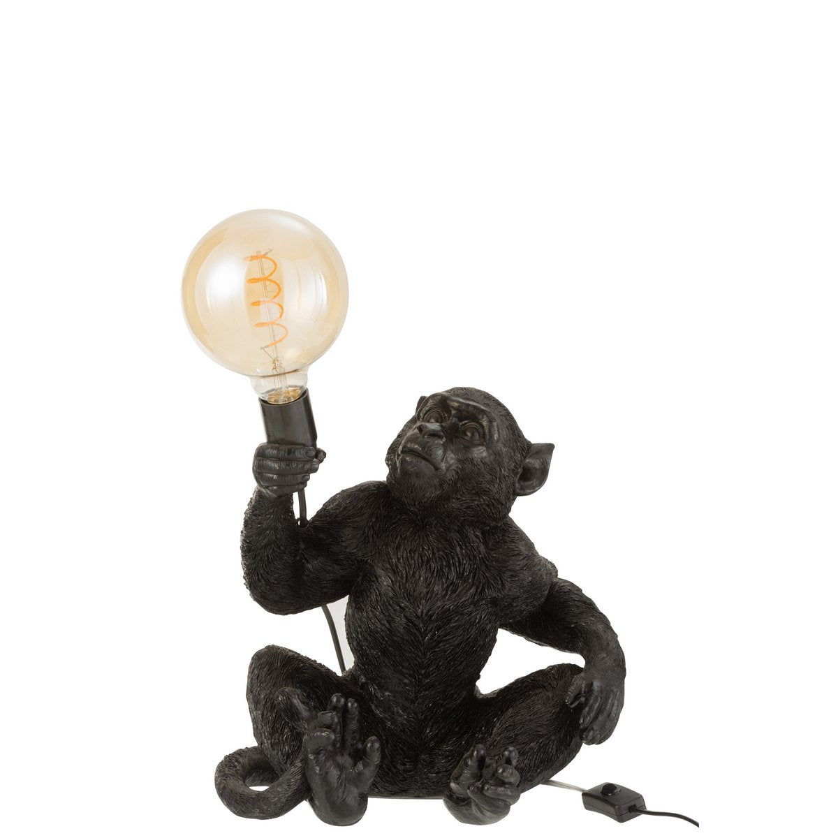 Lampe Salke Sitse J-Line en polyresine noire sur table