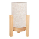 Lampe cordiale "Madita" 25 cm de haut, en blanc / nature, avec LED intégrée, dimmable avec capteur tactile