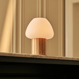 Lampe de table rechargeable Romée marron clair