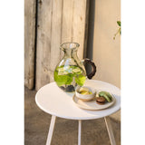 Vue latérale de la table d'appoint Seattle Blanc, mettant en valeur son design.