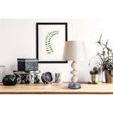 Lampe de table en céramique "Araga" 36 cm de haut, lampe de table en métal, céramique, avec des lames de texte, beige, avec socket E14, éclairage pour salle à manger, salon, couloir ou bureau