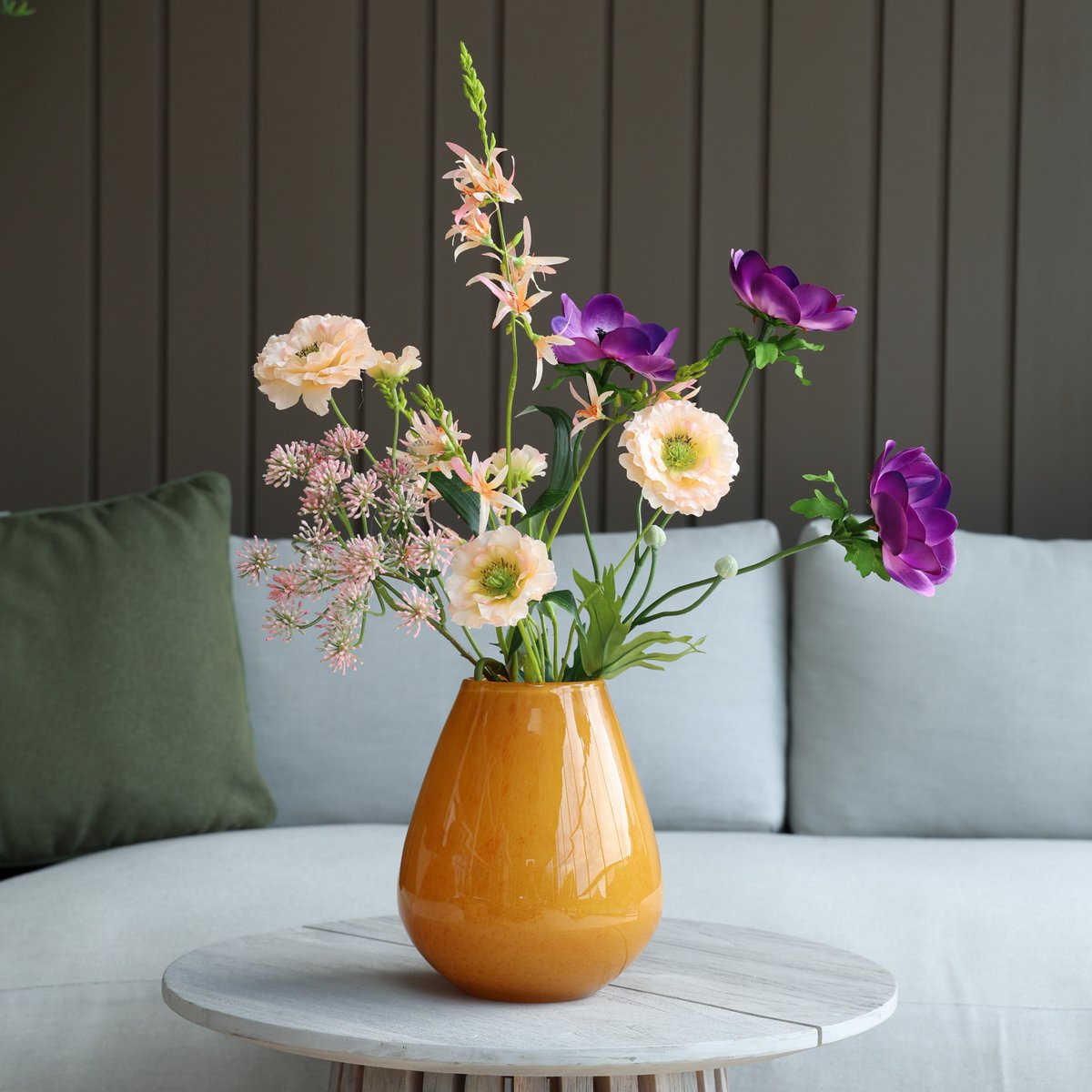 Vase Tasman S Elite en verre jaune