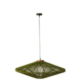 Détail de la lampe Ovni J-Line, matériaux en fer et jute