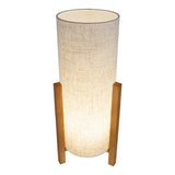 Lampe de table "Matilda" lampe de table classique avec apparence naturelle à travers le bois et l'écran de tissu, socket E27, 52 cm de haut