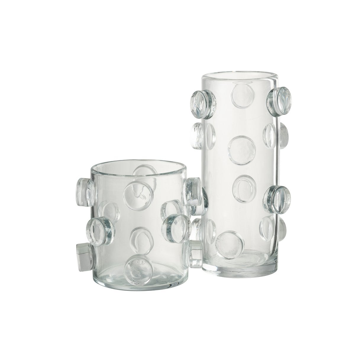 Vase Cailloux J-Line en verre transparent, vue de face