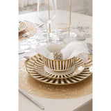 Bol J-Line Stripe - porcelaine - or/blanc - lot de 2