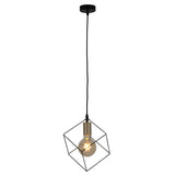 La lampe pendentielle "canto", lampe suspendue en métal noir et or, socket e27, pour salle à manger, salon, couloir ou bureau, 26 x 26 cm