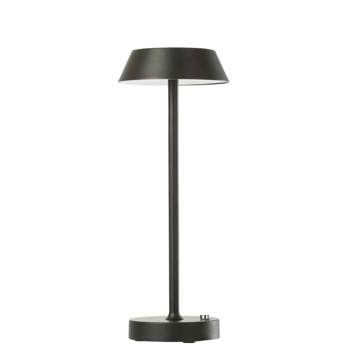 Vue latérale de la lampe de table J-Line Noé en métal noir