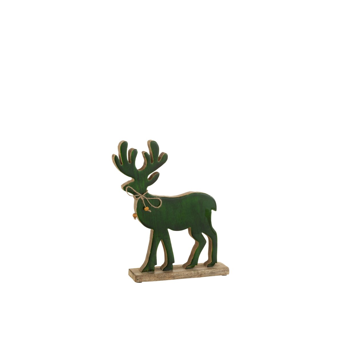 Figurine Renne en Bois Vert - Élégance et détails raffinés