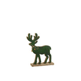 Figurine Renne en Bois Vert - Élégance et détails raffinés