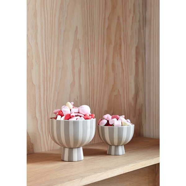 Bol Toppu en céramique beige avec rayures décoratives