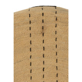 Détail des lignes pointillées sur la décoration murale en rotin