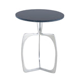 Table d'appoint métal ronde ø 45 x 56 cm table décorative marbre Sohoo cadre argent ou or