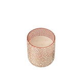 Bougie parfumée J-Line Tender Rose en verre rose, vue de face
