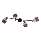 4 plafonds "Corbis", spot métallique en noir et or, avec prise E14, pour salle à manger, salon, couloir ou bureau, plafond à l'intérieur, 78 cm de long