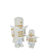 Soldat en polyester blanc et or, décoration élégante pour intérieur.
