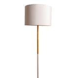 Lampe debout textile "Tessile", lampadaire en métal, arbre en caoutchouc et tissu en blanc et nature, socket e27, lampe debout 126 cm de haut