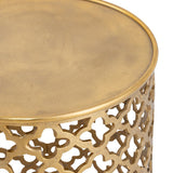Table décorative table d'appoint en métal ø 40 x 45 cm ronde Cairo argent ou or aluminium oriental