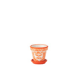Pot de fleurs J-Line Grenade en céramique orange - vue de face